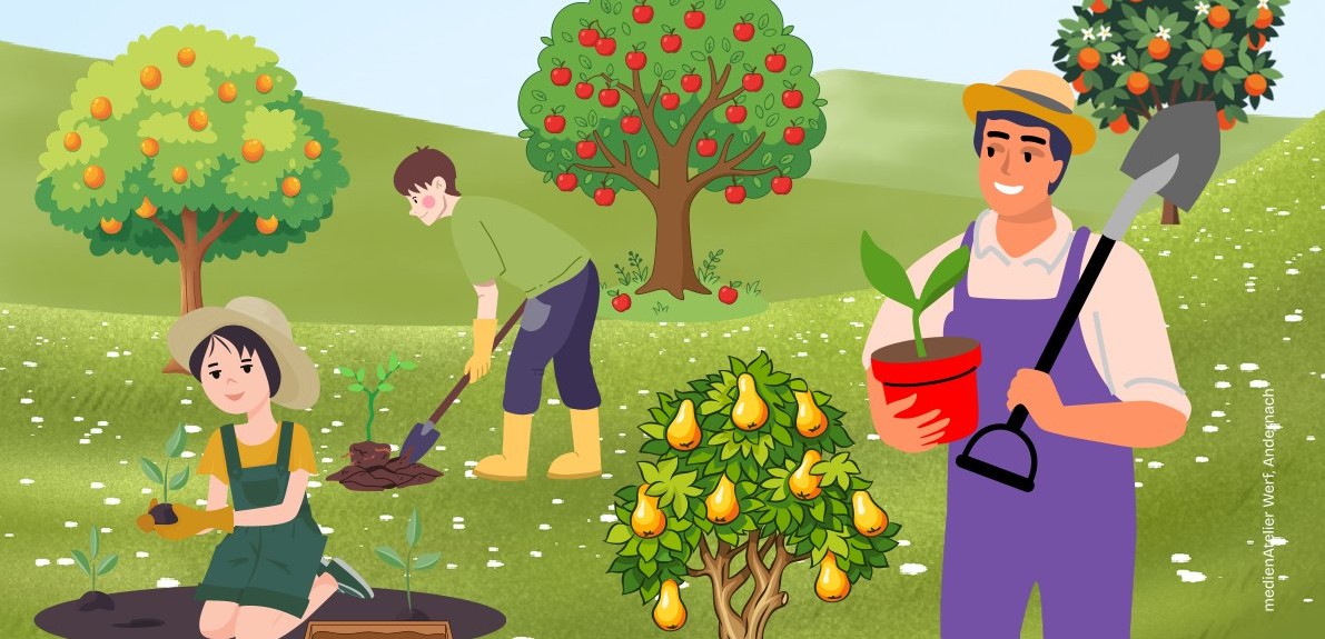 Banner der Obstbaum-Pflanz-Chsallenge der Klimawerkstatt Andernach, (c) medienatelier Werf, Andernach