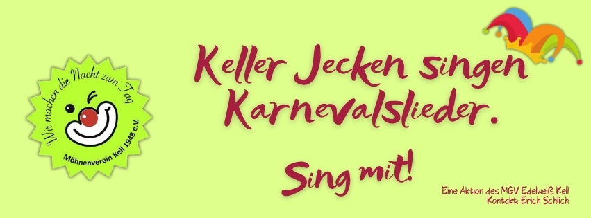 Bannerbild: Projektchor Karneval Kell 2026-27.
